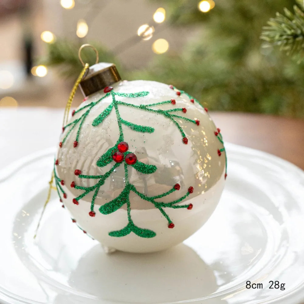 Glass Christmas Ball Ornament 8cm | 6 Colors Xmas Tree Decor Christmas Ornament Axl E 8cm