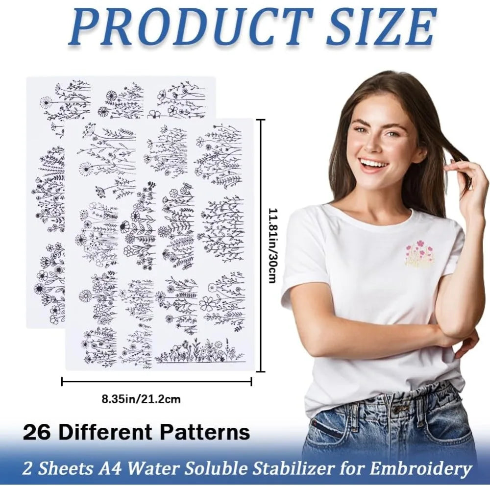 Stick & Stitch Embroidery Transfer Stabilizers – 2 Sheets Embroidery Stabilizer Axl AECH04-11847