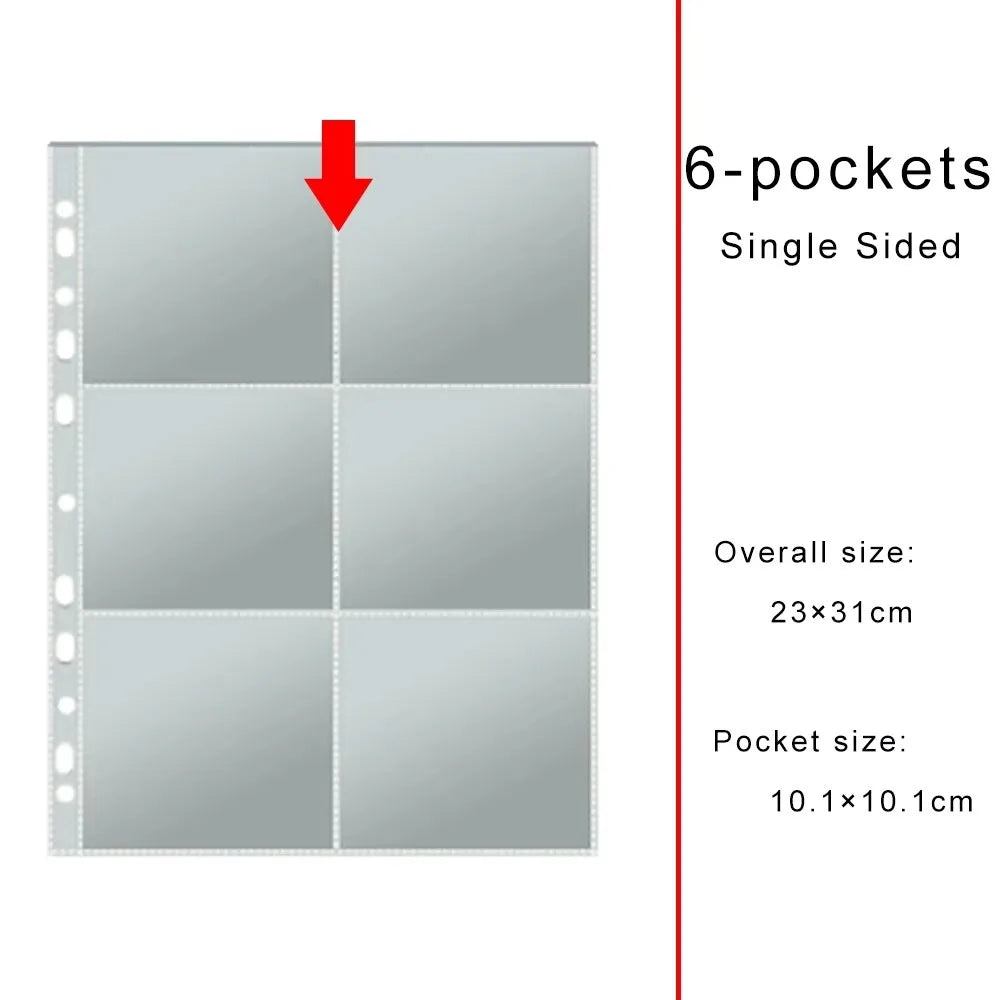 A4 Clear Binder Sleeves – 10 Sheet Photo & Card Pages Binder Sleeve Pages Axl 6-pockets