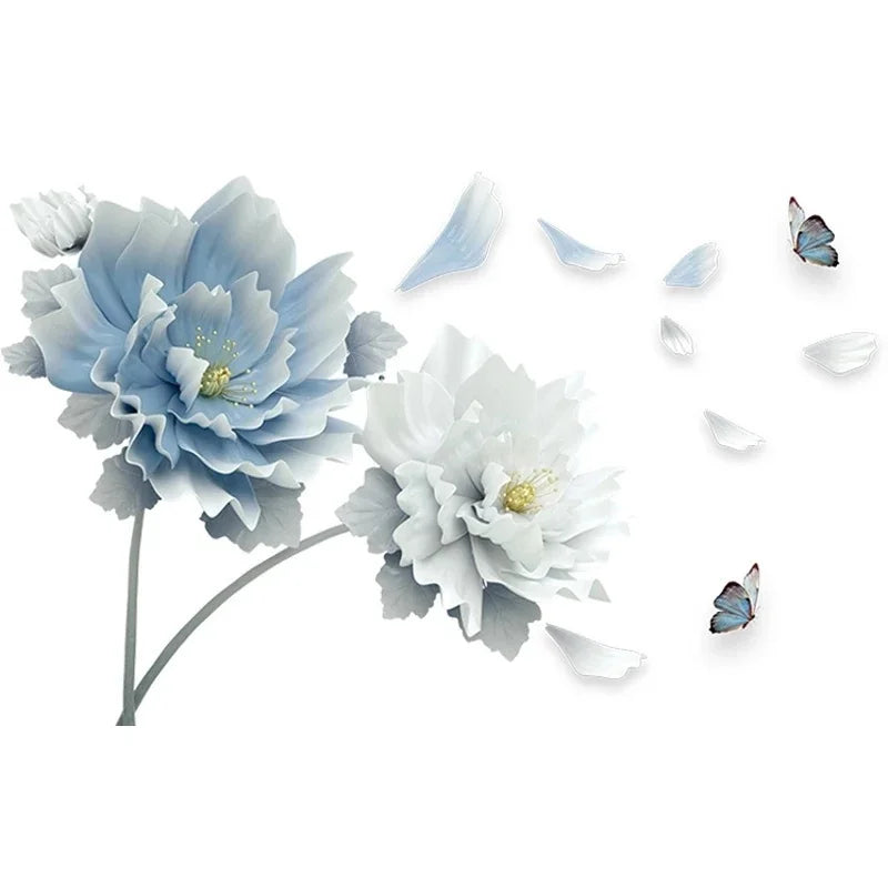 3D Lotus Butterfly Removable Wall Stickers – Large Floral Decal Wall Decal Sticker Axl