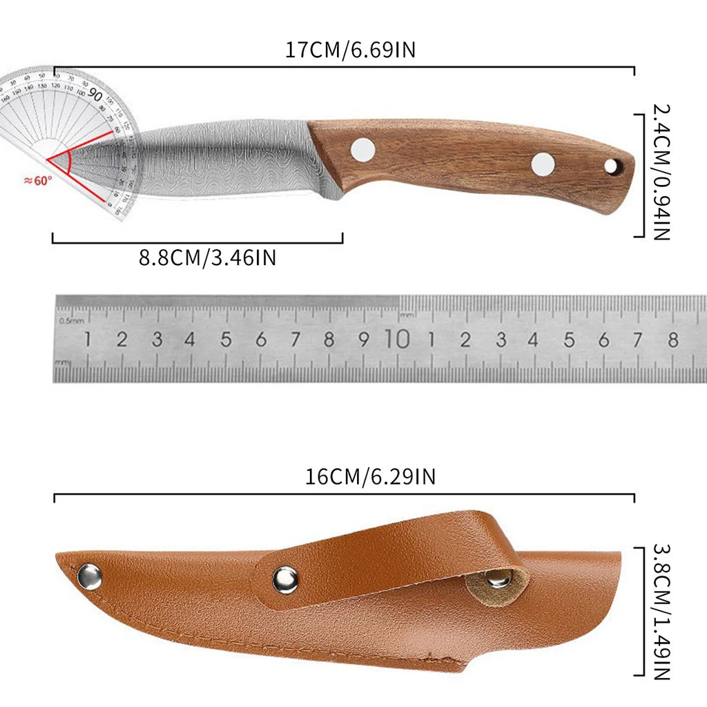 SHENJIU Wooden Handle Multi-Purpose Knife – Steak & Paring Kitchen Paring Knife Axl