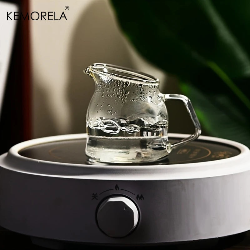 Mini Glass Milk Pitcher Slanted Spout – Heat Resistant | KEMORELA Glass Milk Pitcher Axl