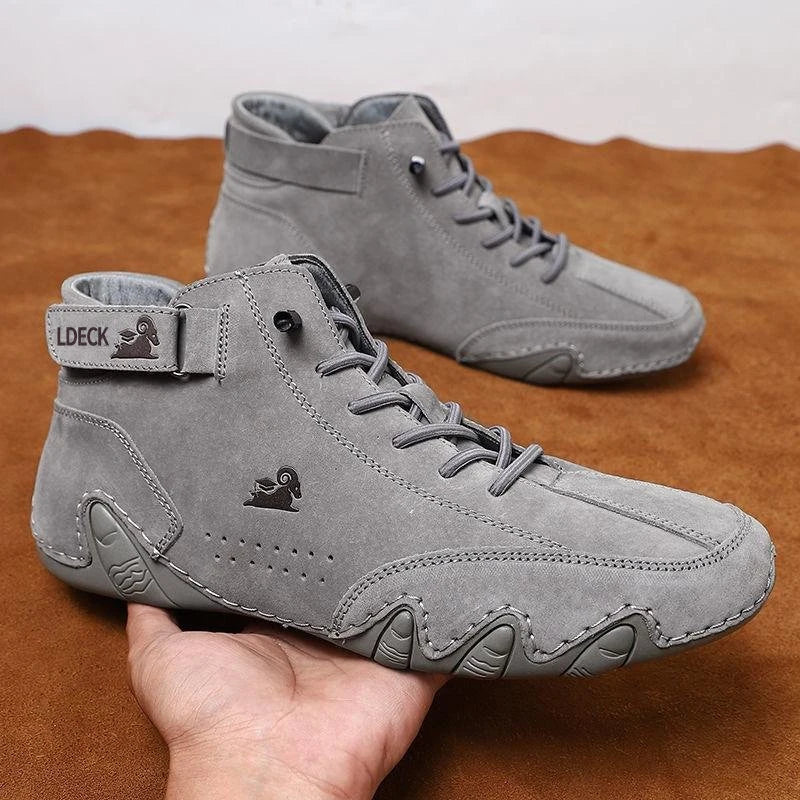 AZGB Men's Leather High Top Sneakers – Non-Slip Walking Shoes High Top Sneakers Axl