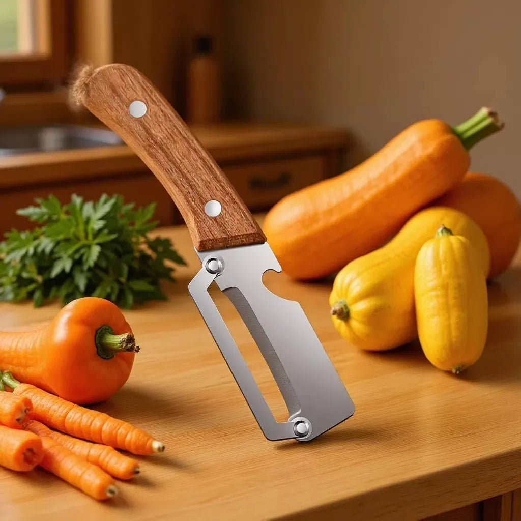 Stainless Steel Peeler Oak Wooden Handle | 1/3/5 Pack Vegetable Peeler Axl