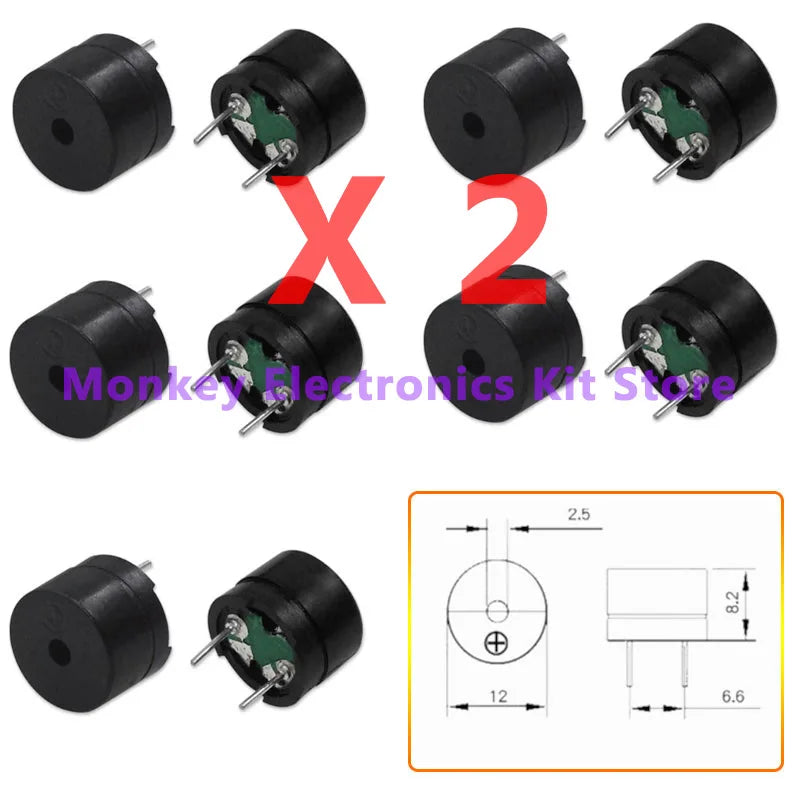 5V Active & Passive Buzzer 12×9.5mm – 10/20 Pack for Arduino Electronic Buzzer Module Axl 20PCS Passive Buzzer