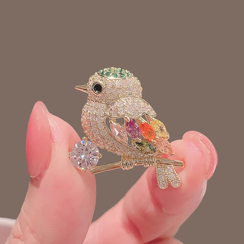 Crystal Rhinestone Bird Brooch Pin – Animal Badge for Women Crystal Brooch Pin Axl