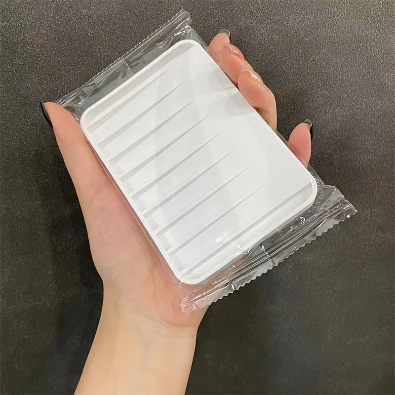 Silicone Soap Dish No Drill – Draining Non-Slip Soap Holder Soap Dish Axl White