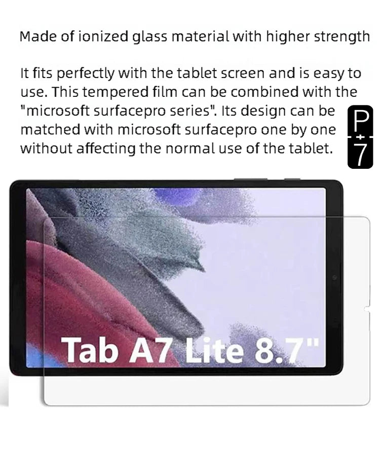 2-Pack Tempered Glass Screen Protector Samsung Galaxy Tab A7 Lite 8.7" Tablet Screen Protector Axl