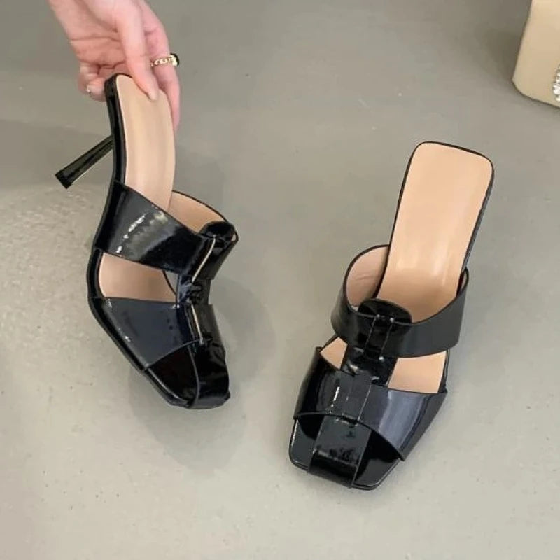 Women's Thin Heel Slide Sandals – Elegant High Heel Summer Shoes High Heel Sandals Axl