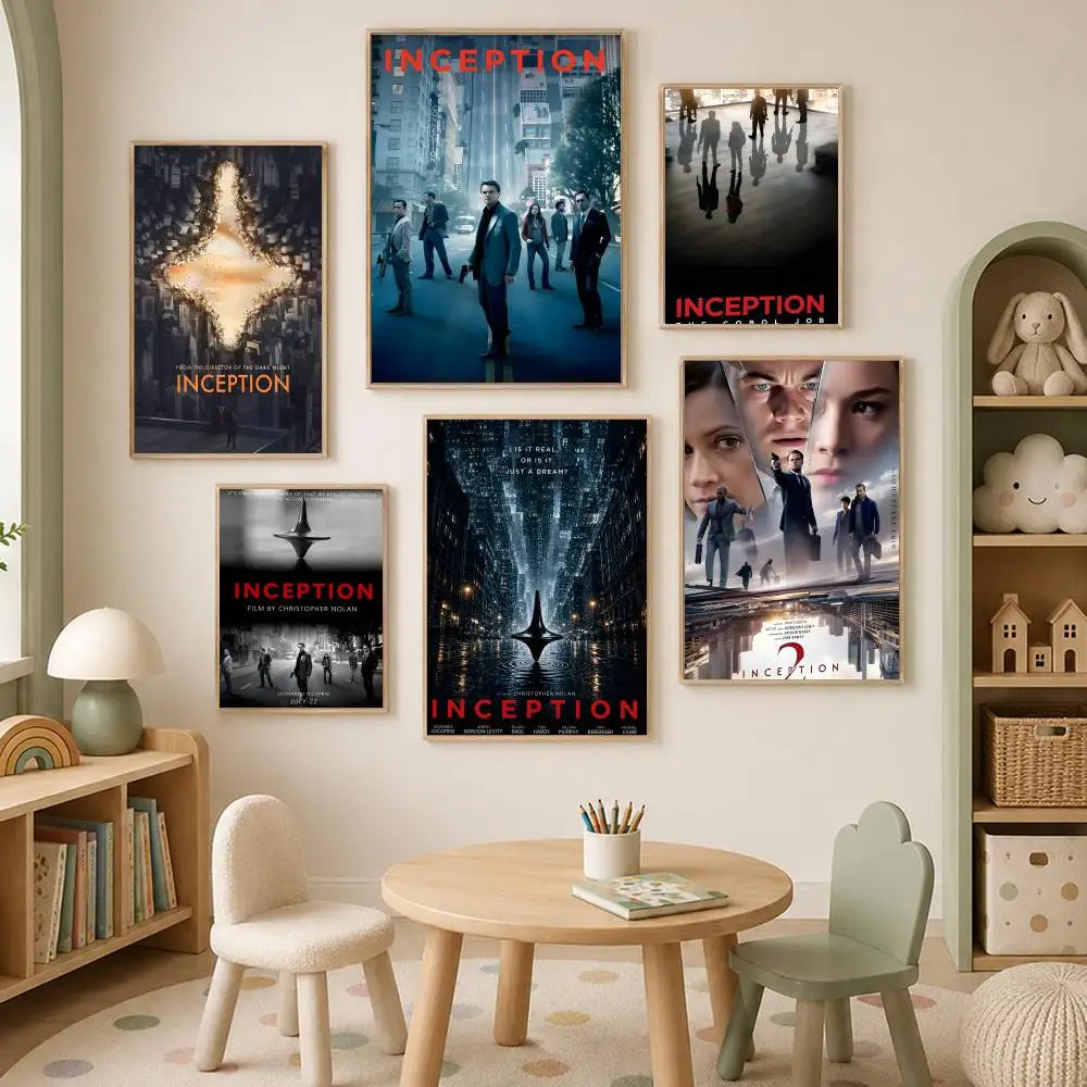 Inception Movie Poster Self-Stick HD PVC Waterproof Wall Art Movie Wall Poster Axl