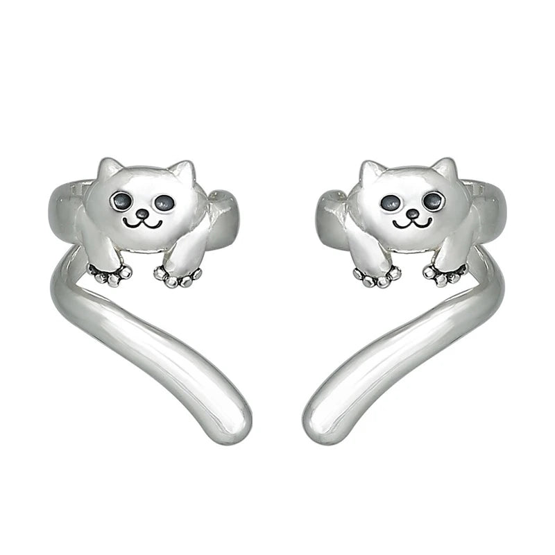 Huitan Cat Clip-On Ear Cuffs – Trendy Cartilage Earrings Clip-On Earrings Axl