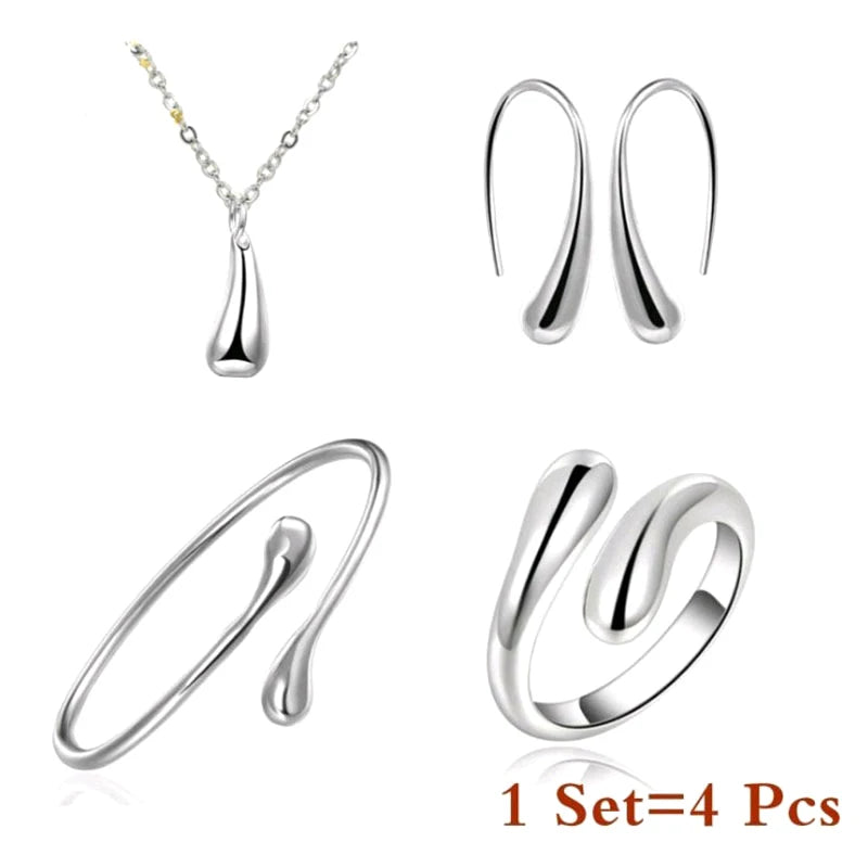4-Piece Teardrop Jewelry Set – Necklace, Ring, Bracelet & Earrings Jewelry Set Axl