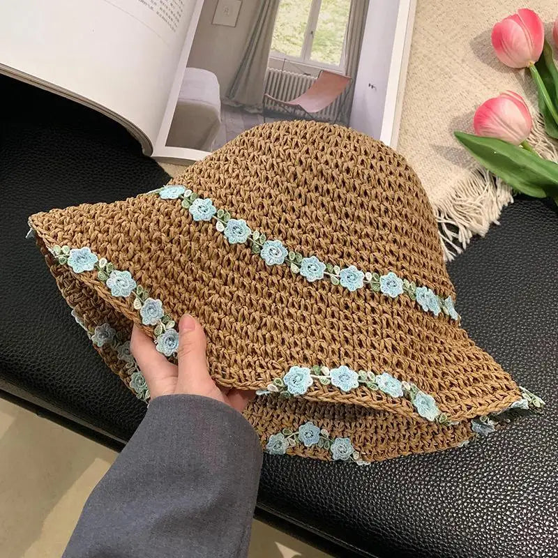 Women's Foldable Wide Brim Straw Sun Hat – Beach & Travel Wide Brim Sun Hat Axl D one size