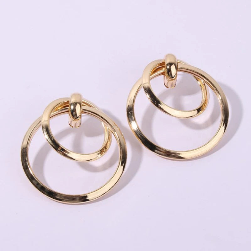 Korean Vintage Geometric Drop Earrings – Stainless Steel Drop Earrings Axl