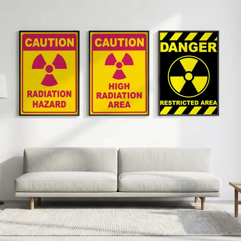 Nuclear Radiation Warning Sign Poster | HD Waterproof Wall Art Wall Art Poster Axl