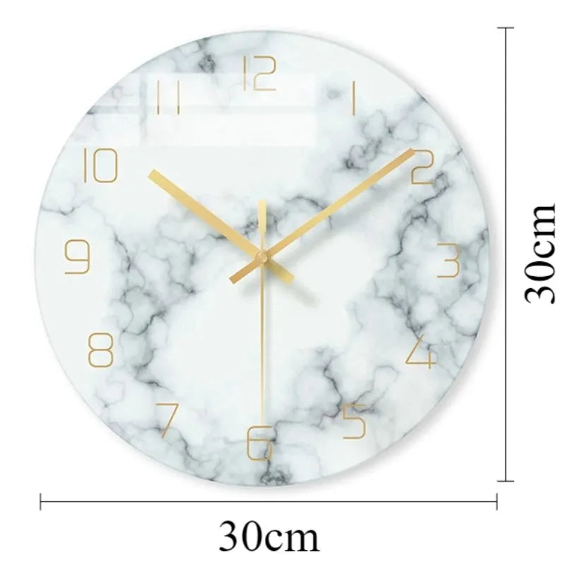 Nordic Minimalist Glass Wall Clock – Silent Quartz 30cm Wall Clock Axl