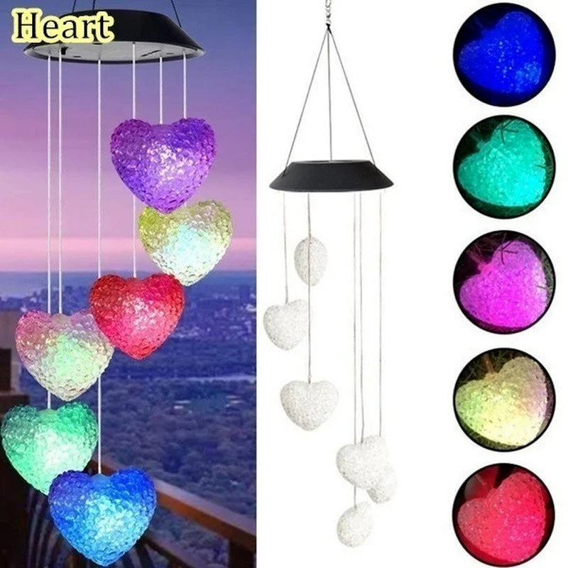 Solar Wind Chime LED Light – Color Changing Crystal Ball Garden Solar Garden Light Axl Heart