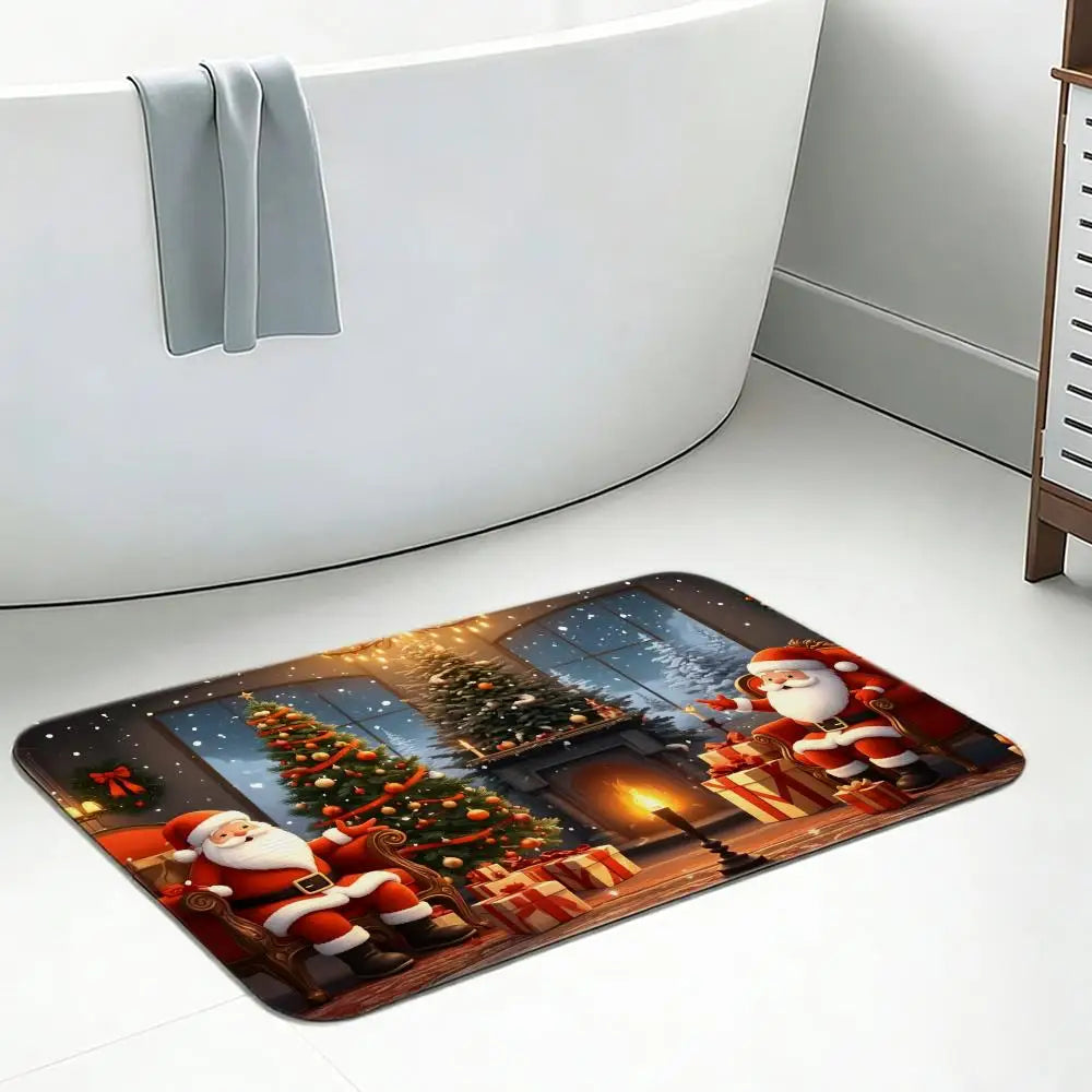 Santa Claus Diatomite Bath Mat – Quick Dry & Non-Slip Diatomite Bath Mat Axl