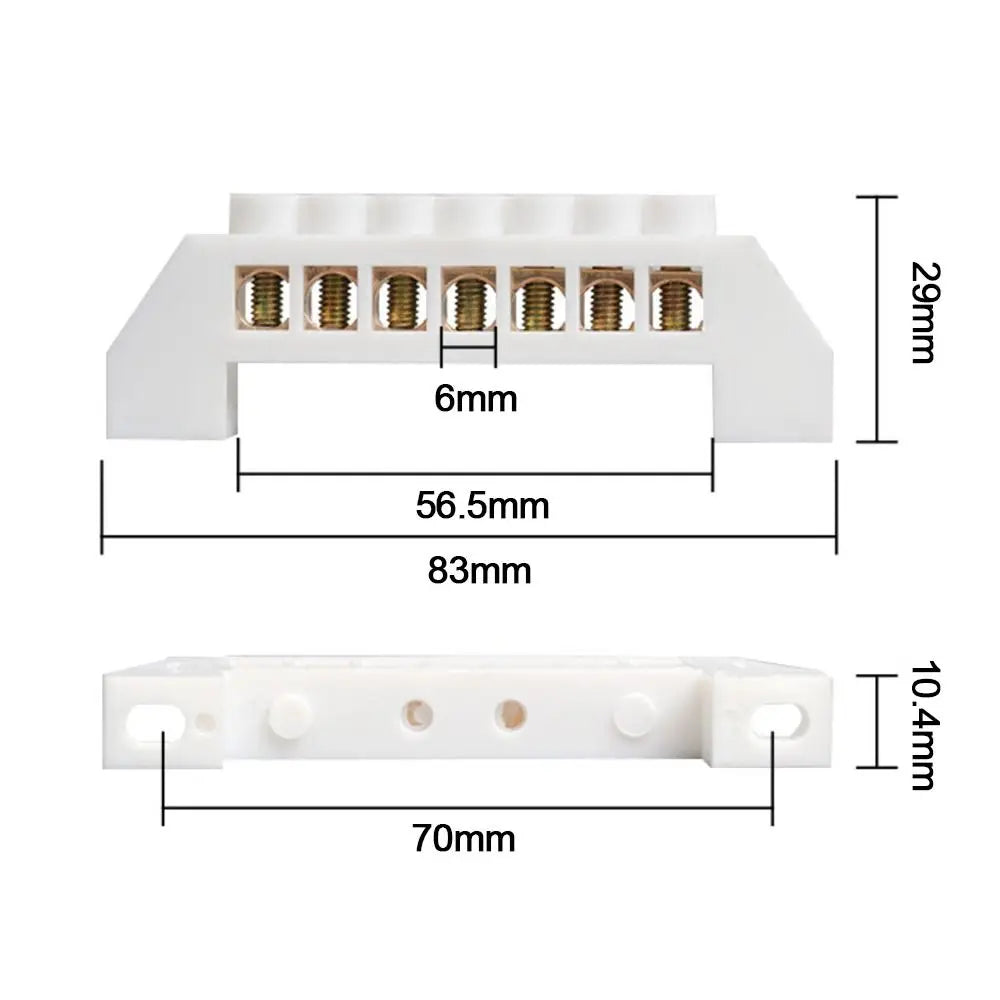 Copper Ground Bar Terminal Block – 5 to 12 Hole Bridge Type Ground Bar Terminal Axl 7 Holes