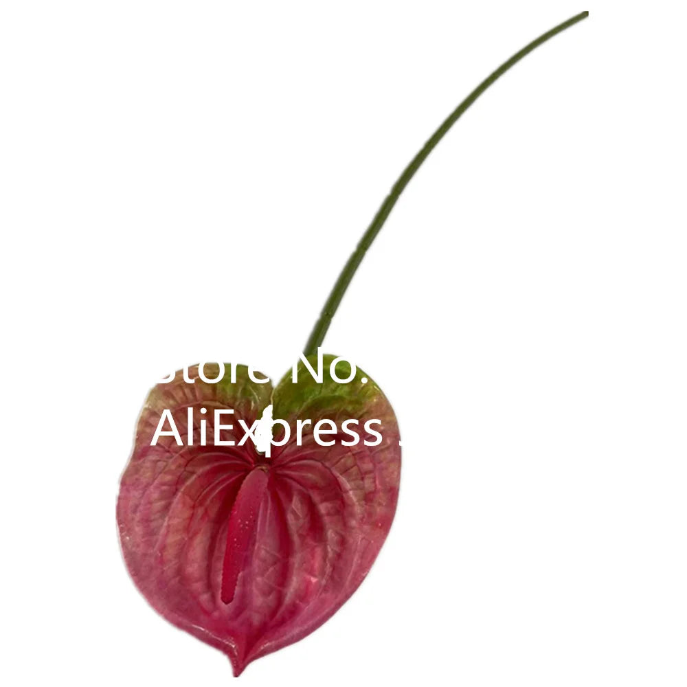 Burgundy Artificial Anthurium Stem 60cm | Faux Floral Branch Artificial Flower Stem Axl Deep Pink