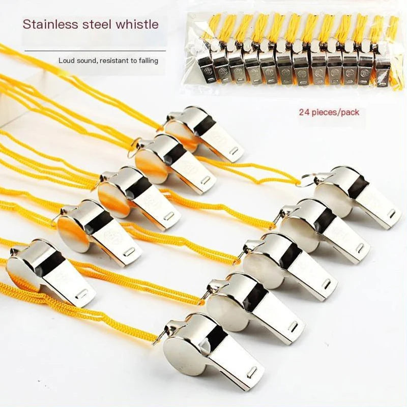 Loud Stainless Steel Sport Whistle with Rope | Referee Sport Referee Whistle Axl