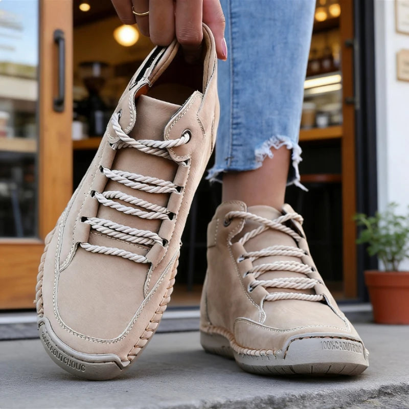 Women's Waterproof Mid-Top Retro Sneaker Boots | ZULIWAGN Mid-Top Sneaker Boots Axl Khaki 36