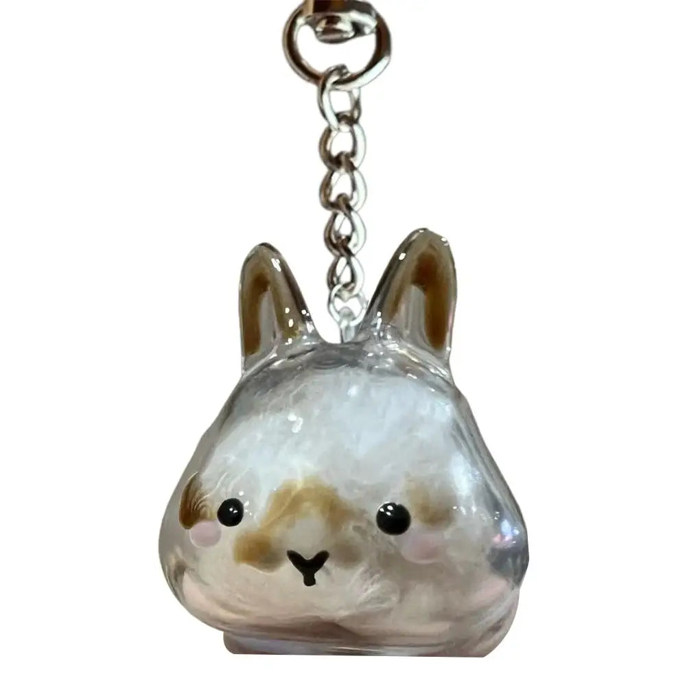 Rabbit Pet Fur Keepsake Capsule Keychain – Transparent Pendant Keepsake Keychain Axl B