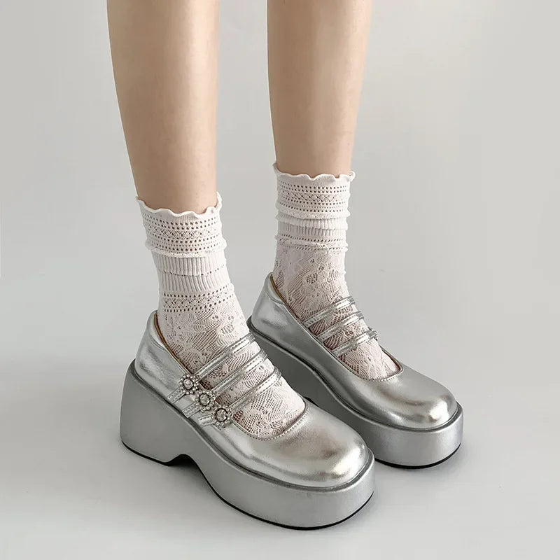 Platform Mary Jane Pumps – Women's Thick High Heel Loafers Platform Heel Pumps Axl