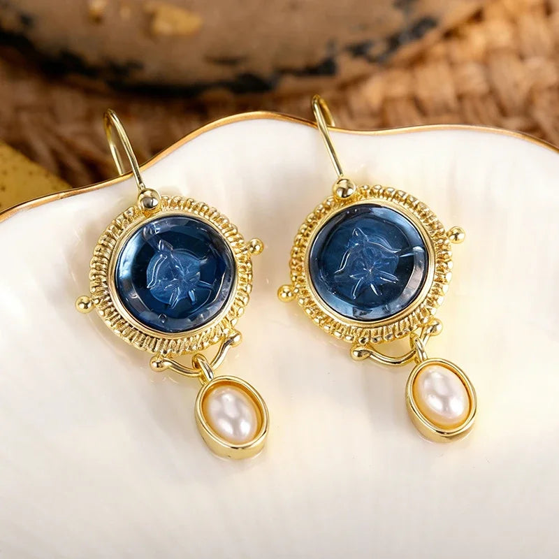 Huitan Vintage Pearl Drop Earrings – Bohemian Women's Jewelry Drop Earrings Axl E5304