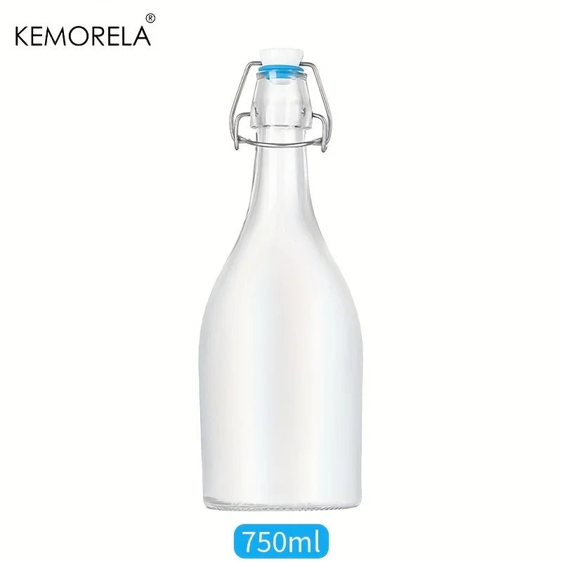 Frosted Glass Bottle 500ml/750ml – Airtight Flip Lock Brewing Jar Glass Brewing Bottle Axl 750ML