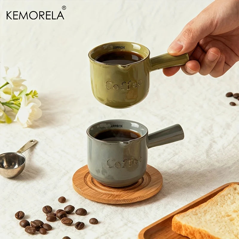 KEMORELA Ceramic Espresso Measuring Cup 3oz 90ml – Pink & Gray Ceramic Measuring Cup Axl