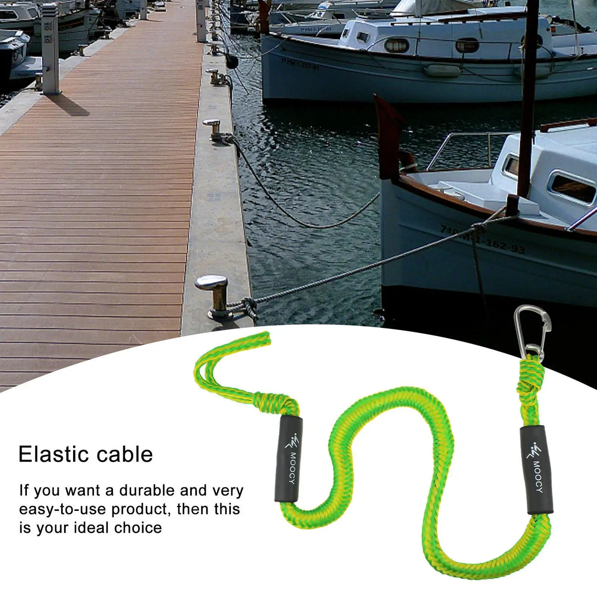 Elastic Bungee Dock Line with D-Ring Buckle | Boat Kayak Mooring Marine Mooring Rope Axl