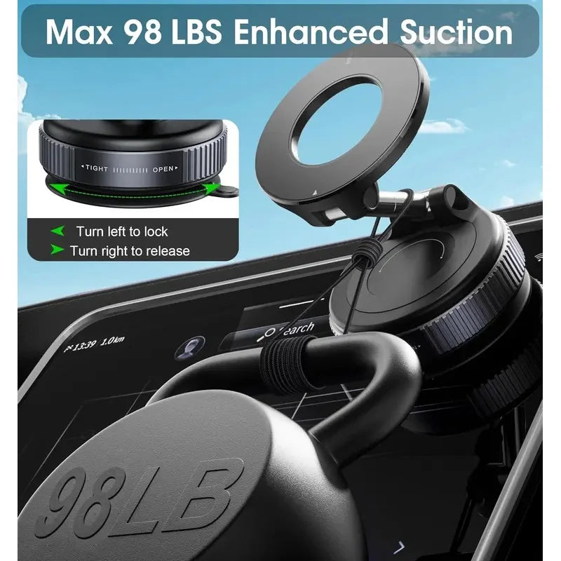 Magnetic Vacuum Car Phone Holder – Anti-Shake Dashboard Mount Car Phone Holder Axl