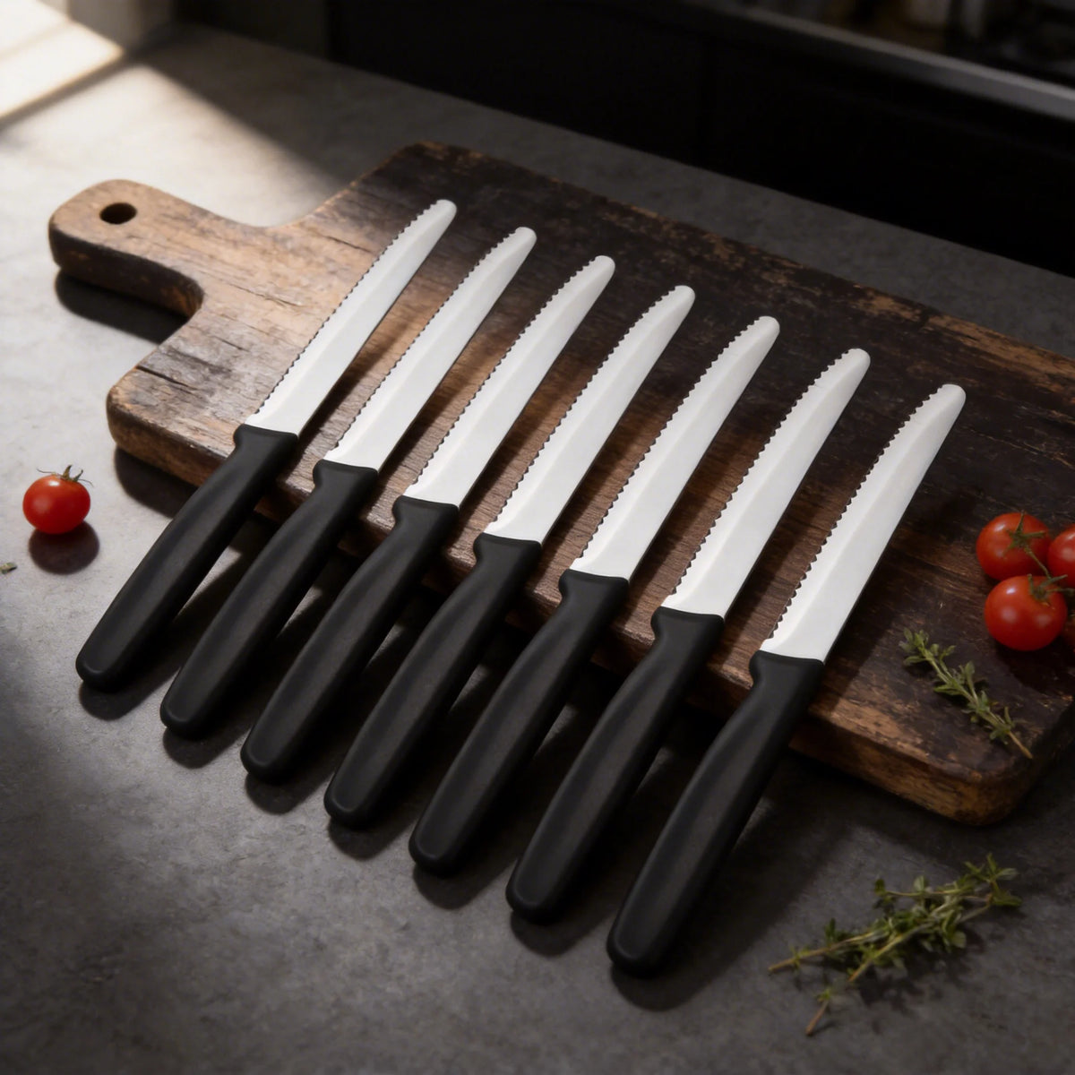Serrated Steak Knife – Stainless Steel Blade & Plastic Handle Serrated Steak Knife Axl