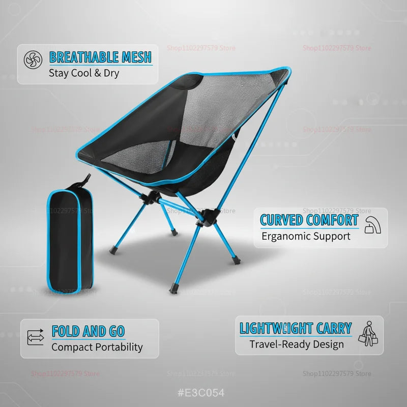 Foldable Outdoor Moon Chair – Portable Beach & Camping Seat Folding Camping Chair Axl