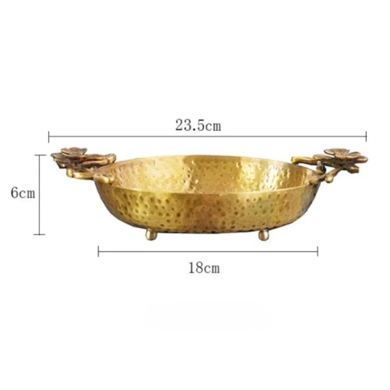 Brass Copper Fruit Plate – Retro Decorative Tray for Home Decorative Fruit Tray Axl Brass Fruit Plate