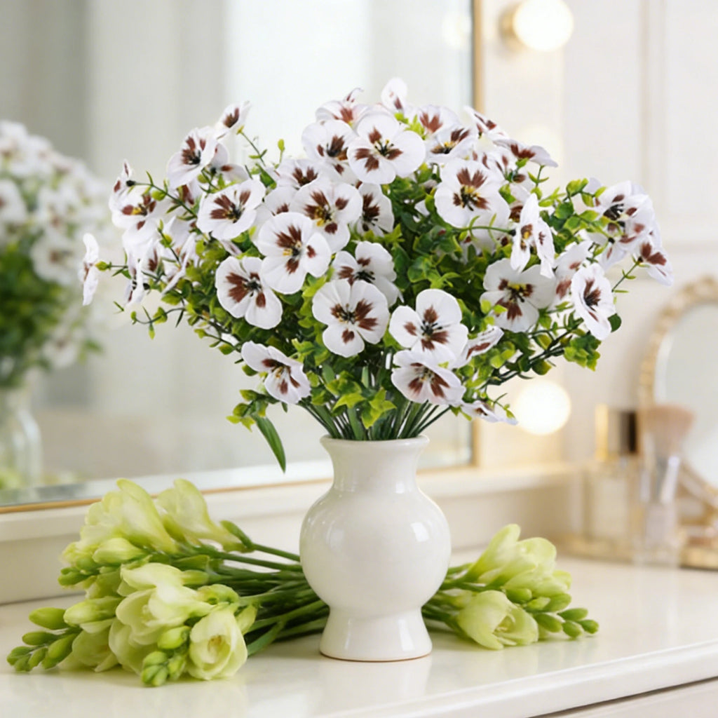 6 Pcs Silk Pansy Artificial Flowers – Wedding & Home Décor Artificial Silk Flowers Axl