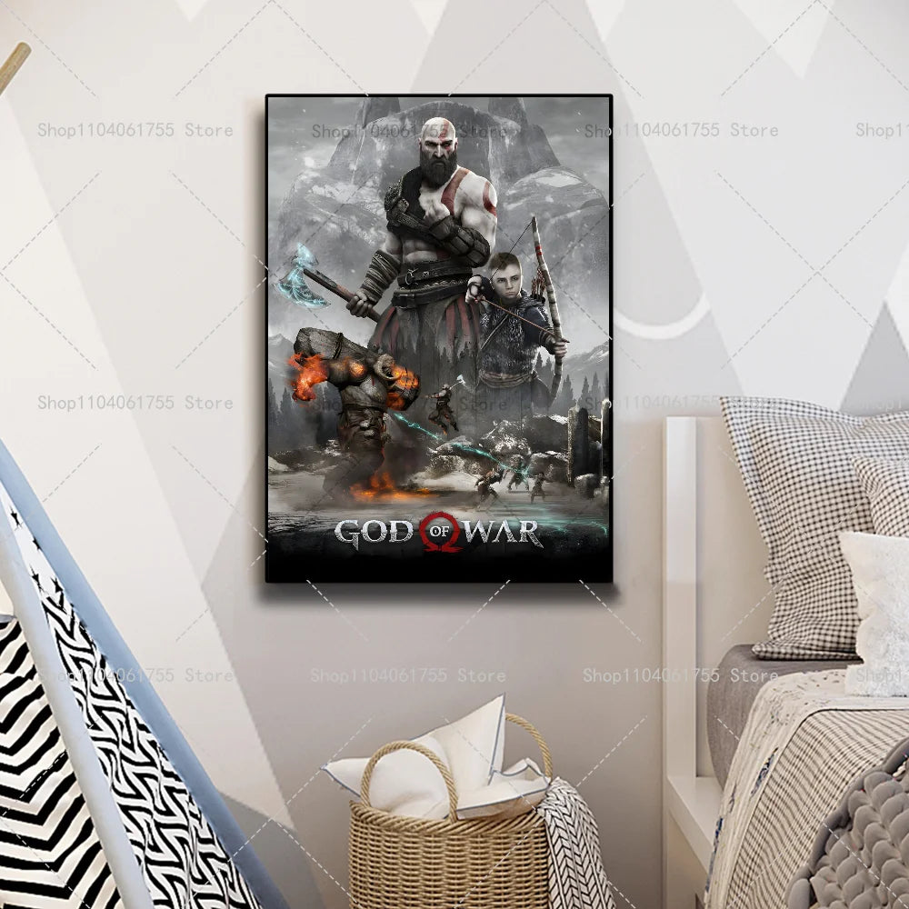 God of War Ragnarok Wall Poster – Self-Adhesive Waterproof Gaming Wall Poster Axl