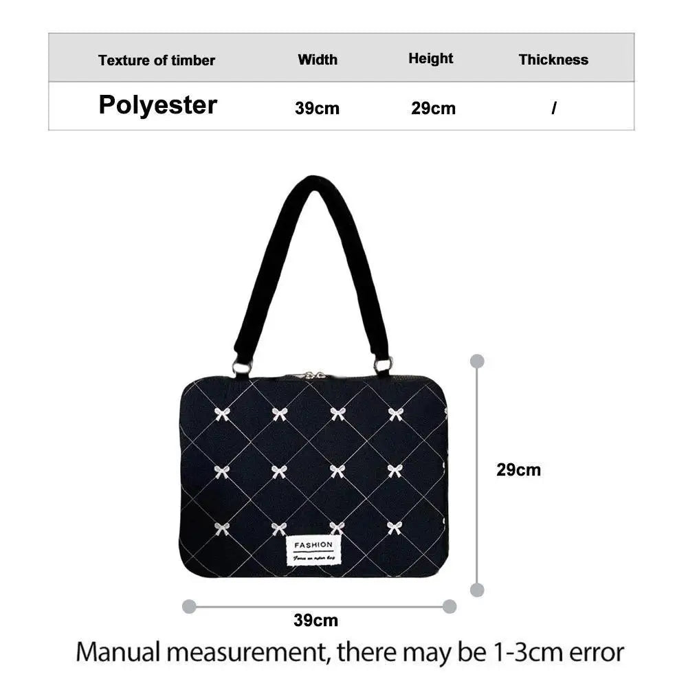 15" Cute Bow Laptop Sleeve Bag – Portable Notebook Case Women Laptop Sleeve Bag Axl