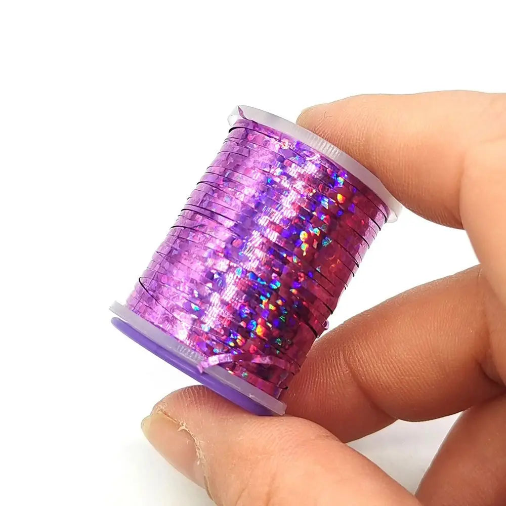 Holographic Flat Tinsel 1mm 120 Yard Fly Tying Flash Material Fly Tying Tinsel Axl