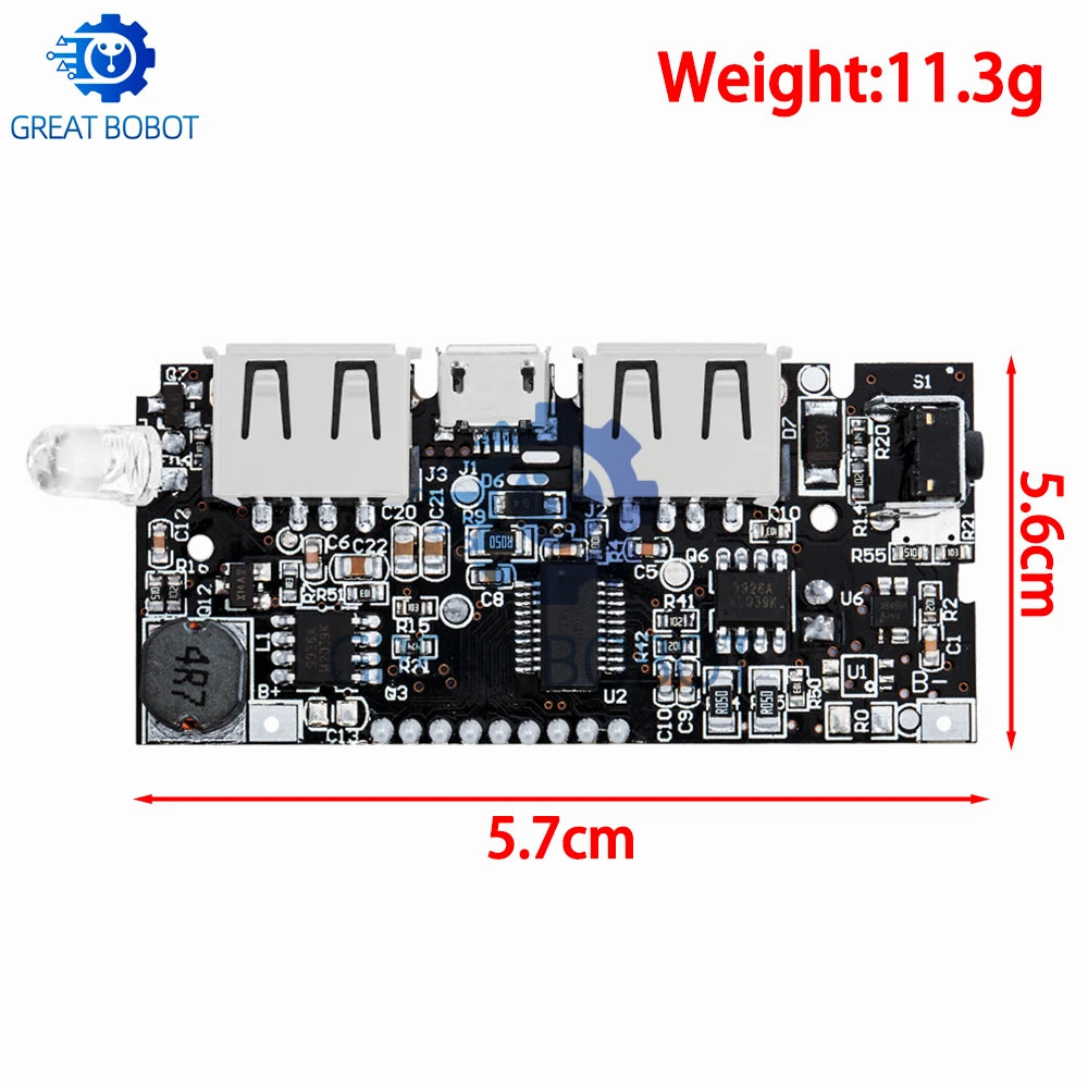 Dual USB Power Bank PCB Module 5V 1A 2.1A | 18650 DIY Power Bank Module Axl