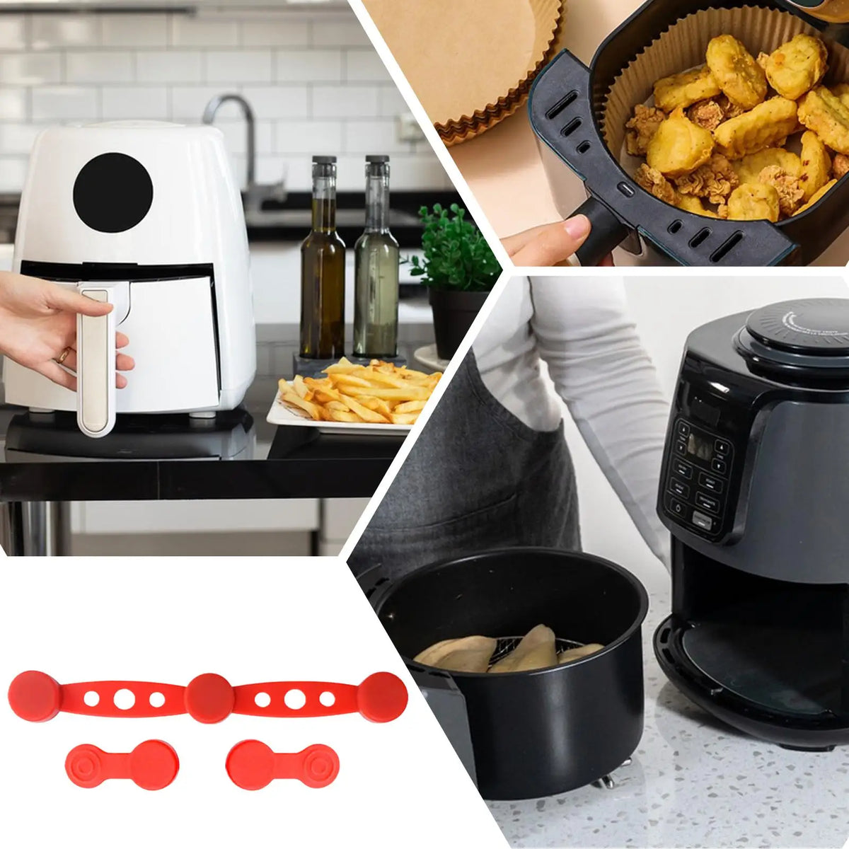 Air Fryer Silicone Magnet Clips – Food-Grade Liner Stabilizer Air Fryer Accessory Axl