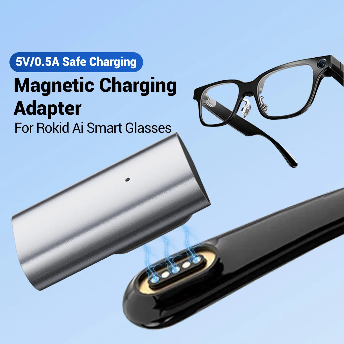 Magnetic Charging Adapter for Rokid AI Smart Glasses | USB-C Dock Magnetic Charging Dock Axl