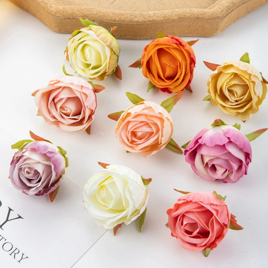 Silk Artificial Rose Heads 10/20 Pcs – Wedding & Home Decor Artificial Silk Flowers Axl