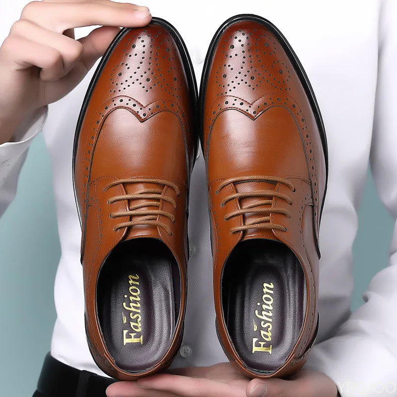 Men's Pointed Toe Oxford Dress Shoes – Office & Wedding Oxford Dress Shoes Axl Chocolate 39