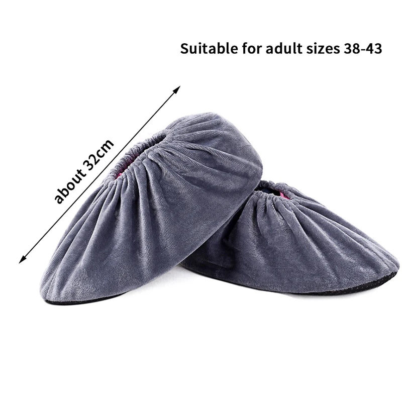 Reusable Thicken Plush Shoe Covers – Anti-Slip Indoor Foot Covers Plush Shoe Covers Axl