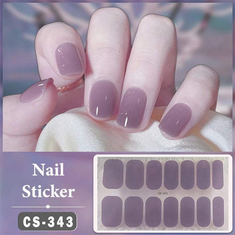 Waterproof Full Cover Nail Wraps – No-Lamp Nail Stickers 14pc