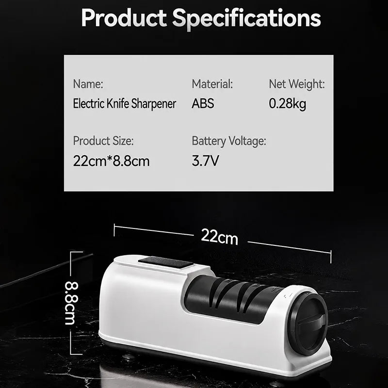 PLYS 3-Stage Electric Knife & Scissors Sharpener | USB Electric Knife Sharpener Axl