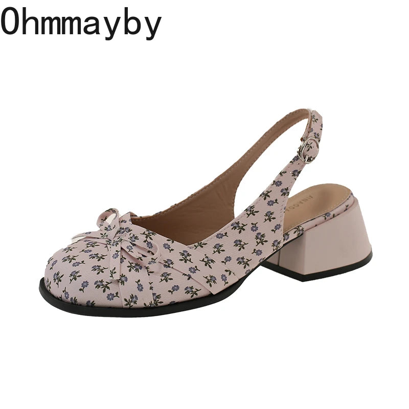 Women's Satin Butterfly-Knot Slingback Sandals | Square Heel Slingback Heeled Sandals Axl