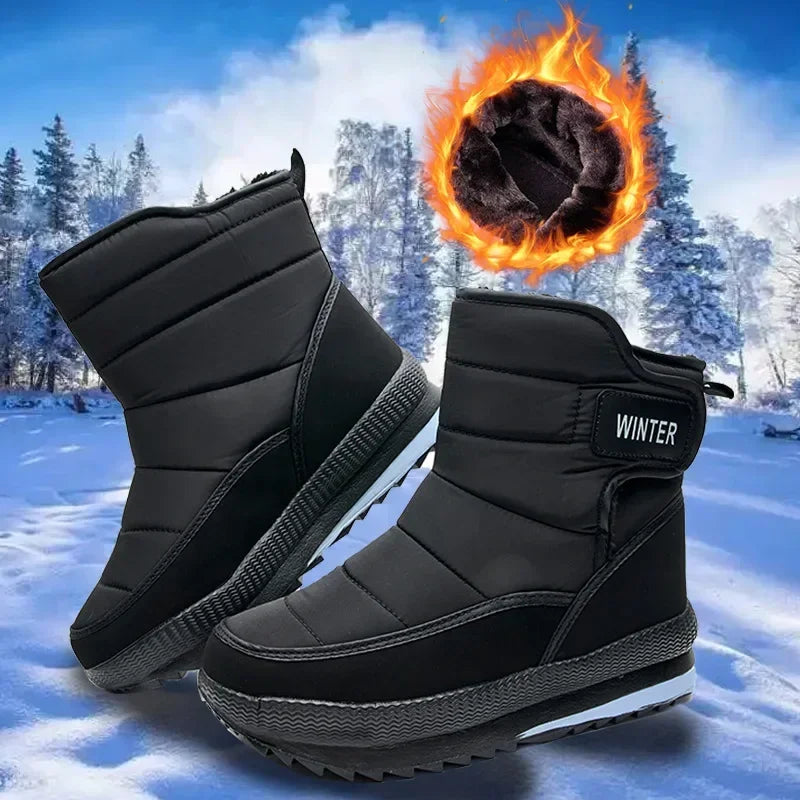 Men's Plush-Lined Snow Boots – Warm Non-Slip Winter Ankle Men's Winter Boots Axl